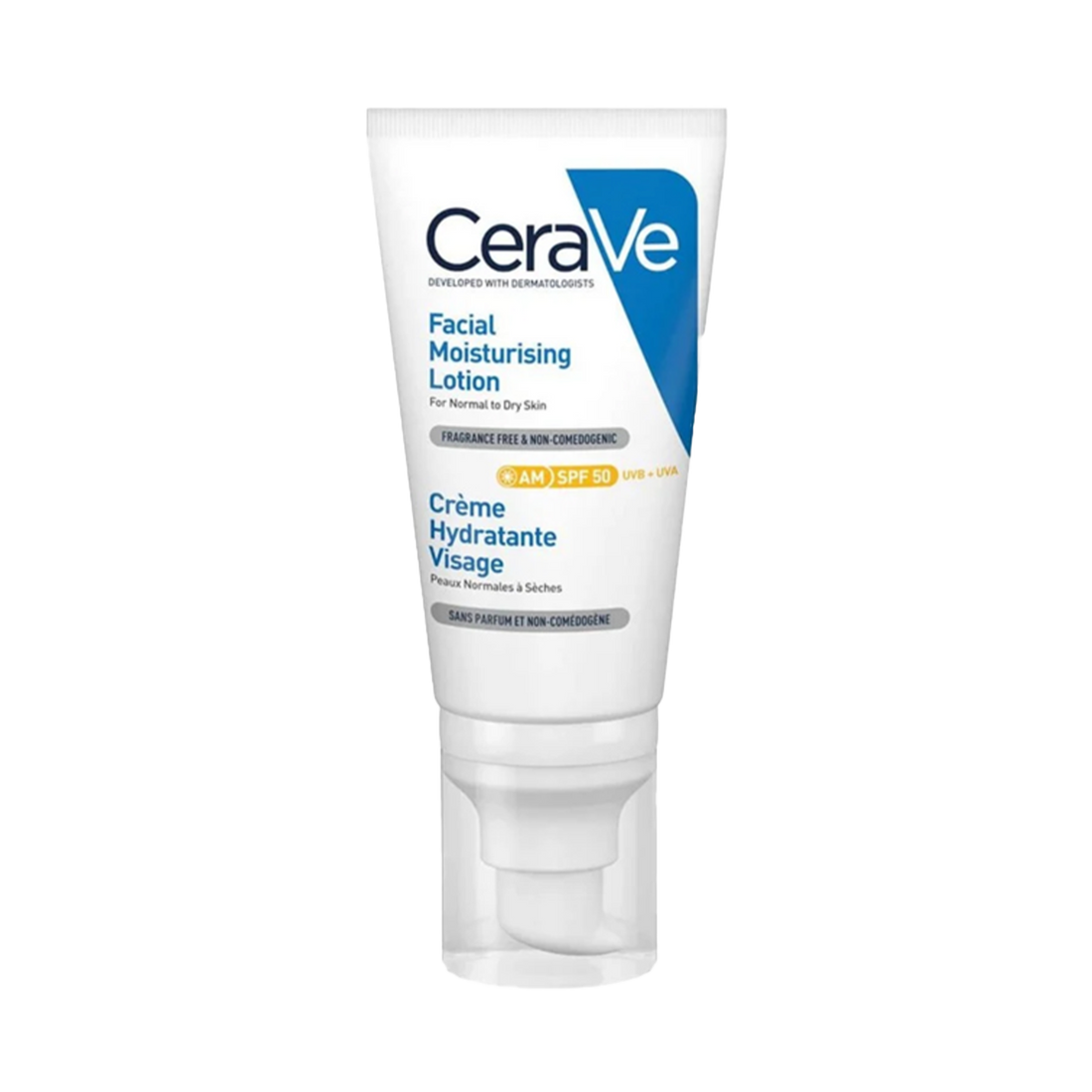 CeraVe Facial Moisturising Lotion SPF50 Packshot on transparent background