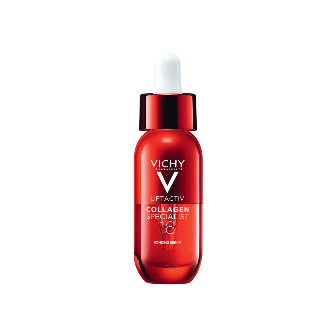 Vichy Collagen Specialist 16 Serum Front pack shot on transparent background.