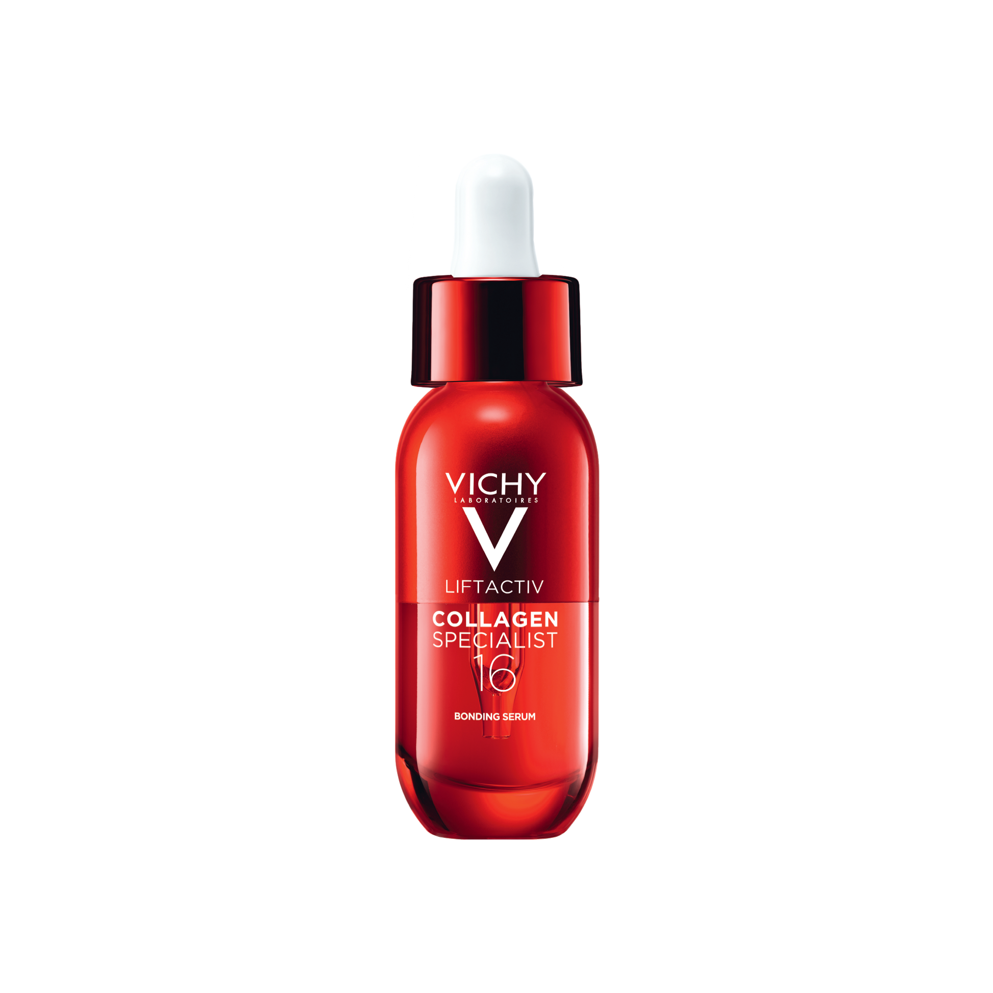Vichy Collagen Specialist 16 Serum Front pack shot on transparent background.