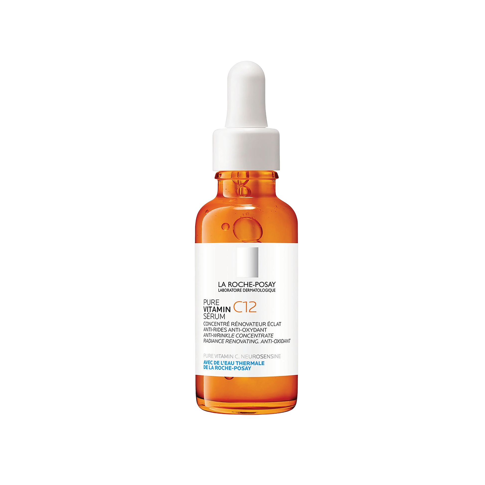 LA Roche Posay Pure Vitamin C12 Serum front pack shot on transparent background.