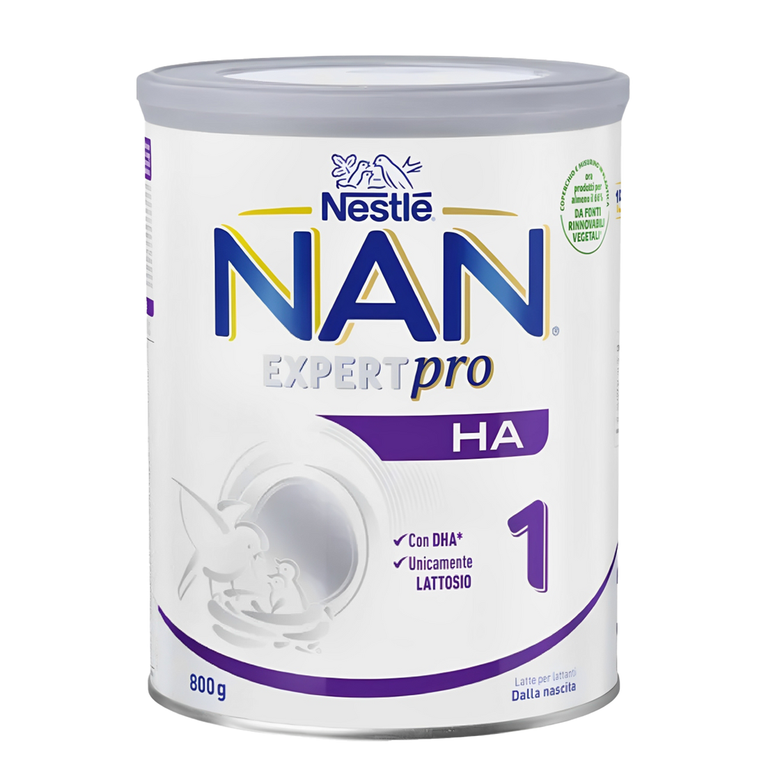 Nestle NAN EXPERT PRO HA 1 800g Tub Front Shot on transparent background