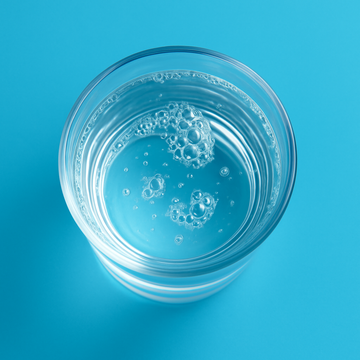 a glass of water