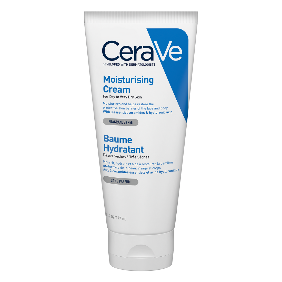 CeraVe Moisturising Cream 177ml on transparent background