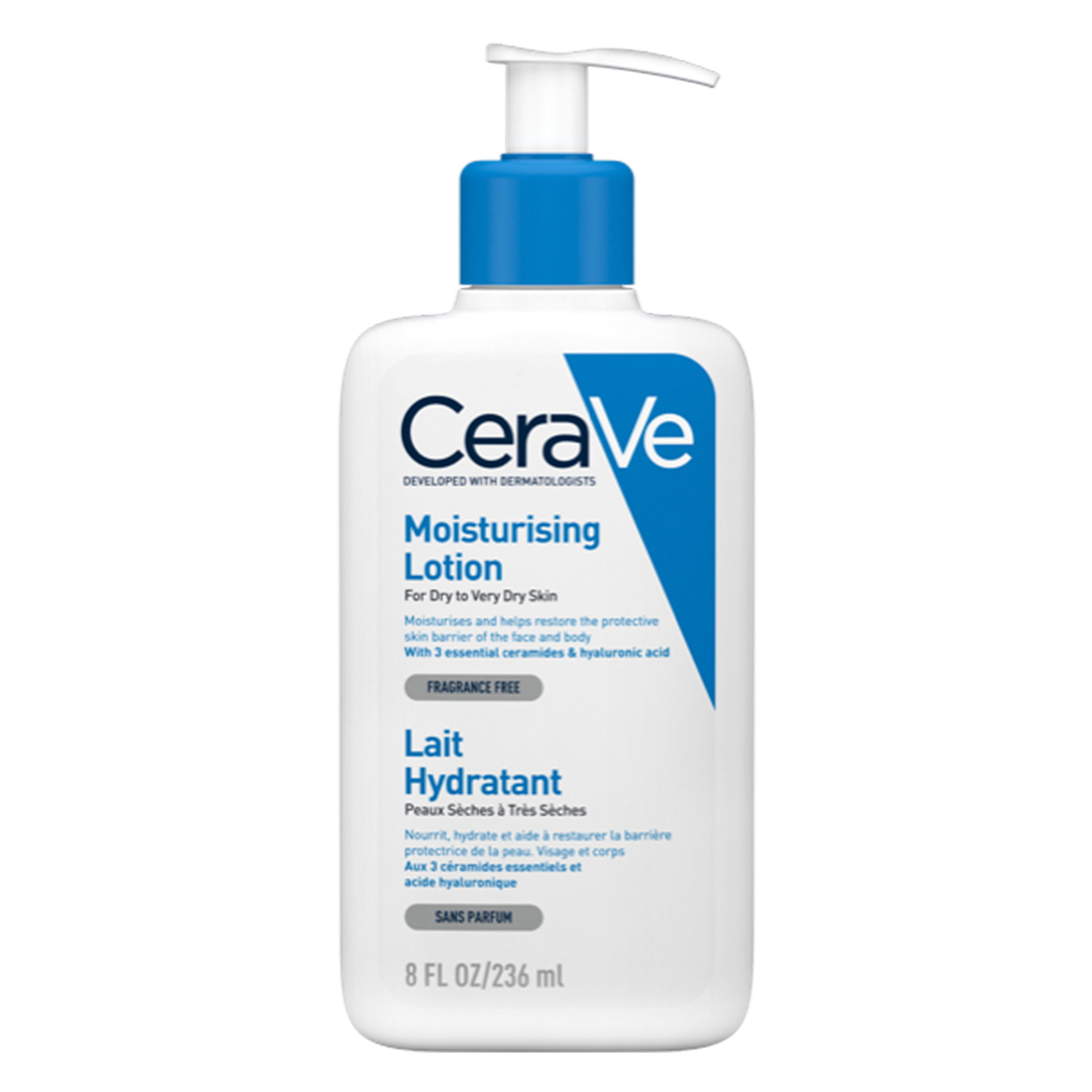 CeraVe Moisturising Lotion 236ml Front pack shot on transparent background