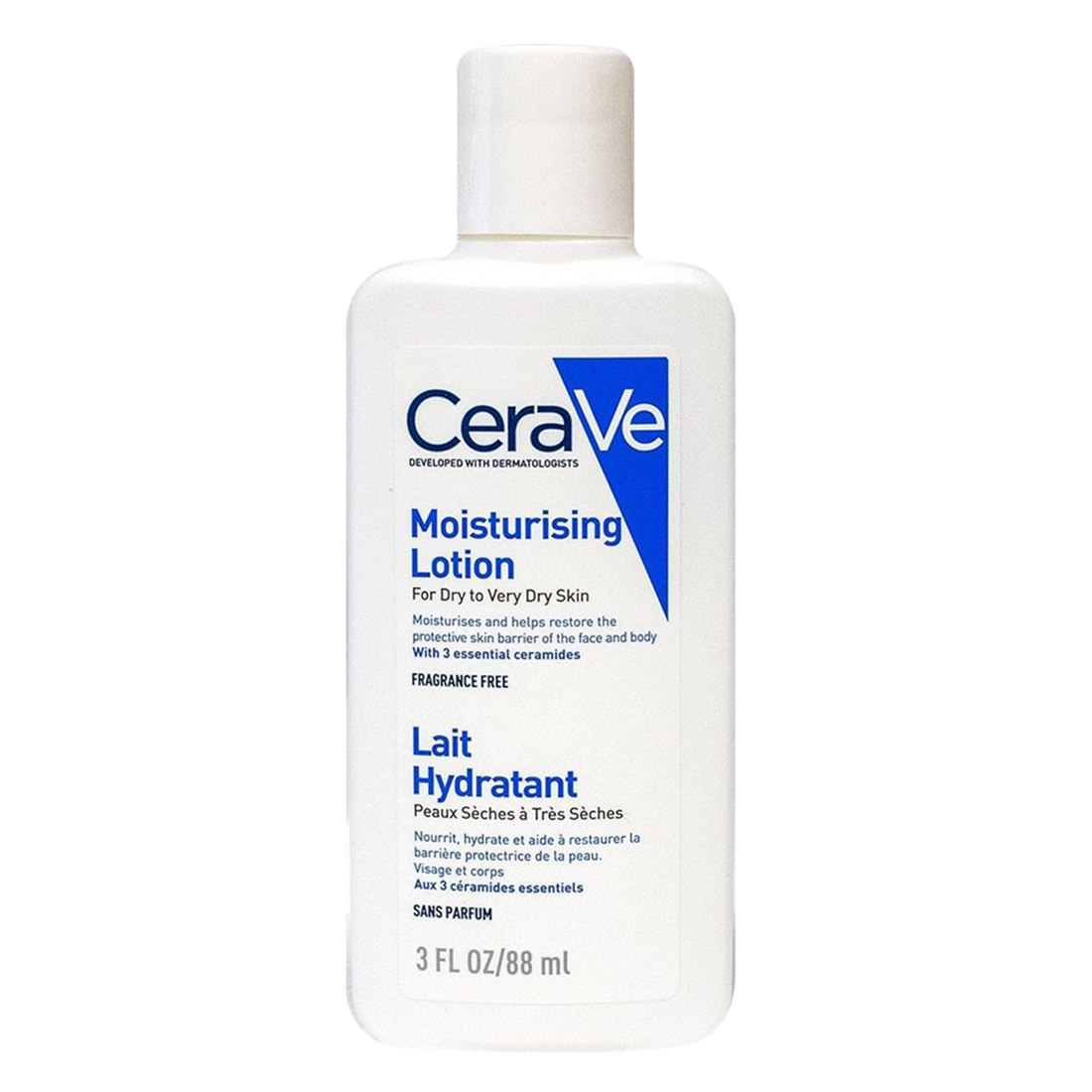 CeraVe Moisturising Lotion 88ml Front pack shot on transparent background