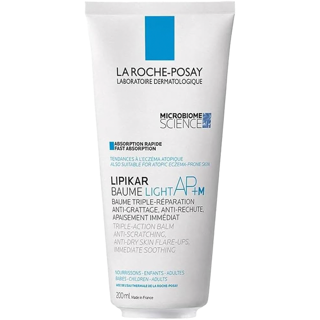 La Roche Posay Lipikar Baume Light AP+ 200ml Front pack shot on transparent background