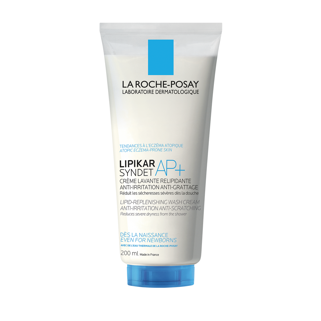 La Roche Posay Lipikar Syndet AP+ 200ml Front pack shot on transparent background