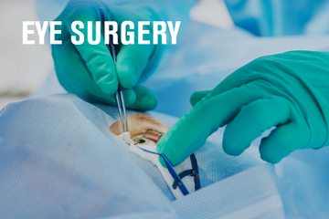 Close-up of a surgeon performing eye surgery with precision tools, highlighting medical procedures.