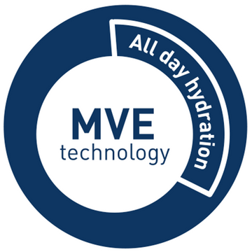 MVE technology icon with all day hydration written.