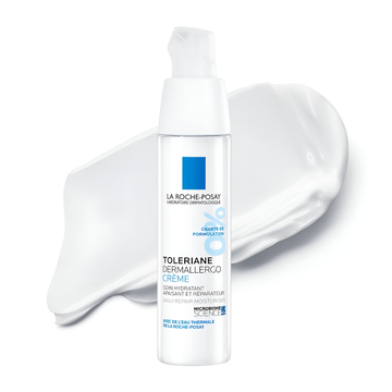 Packshot of Toleriane Dermallergo Cream with texture behind