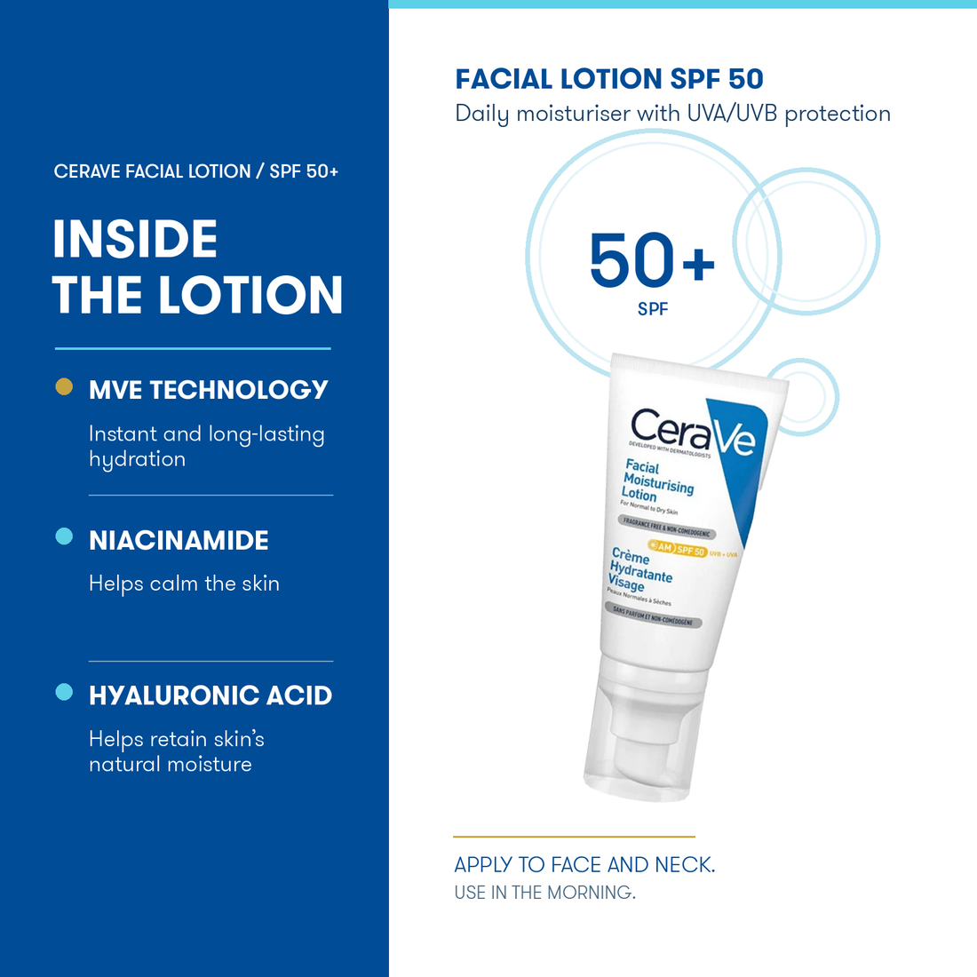 CeraVe Facial Moisturising Lotion SPF50 Packshot on transparent background