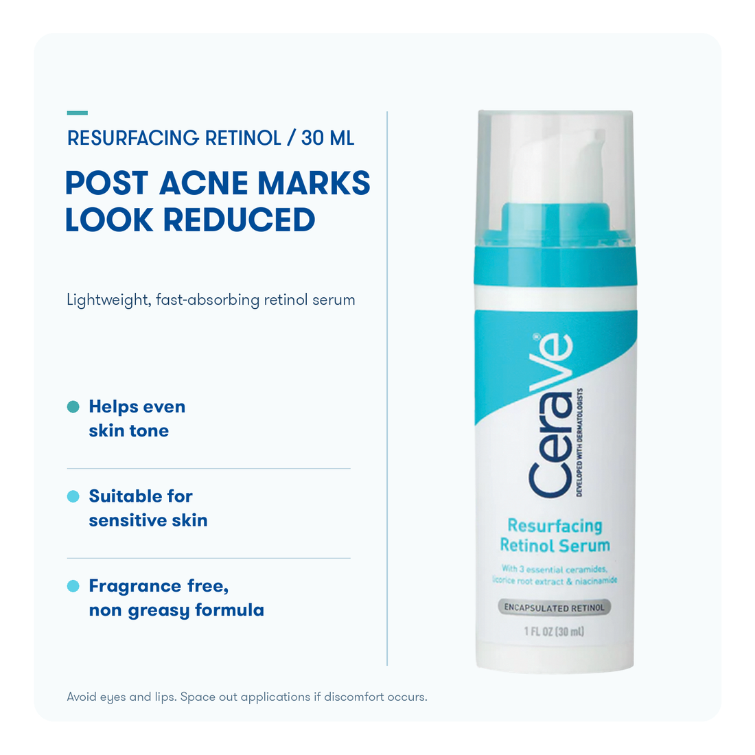 CeraVe Resurfacing Retinol Serum (Green) Acne 30ml