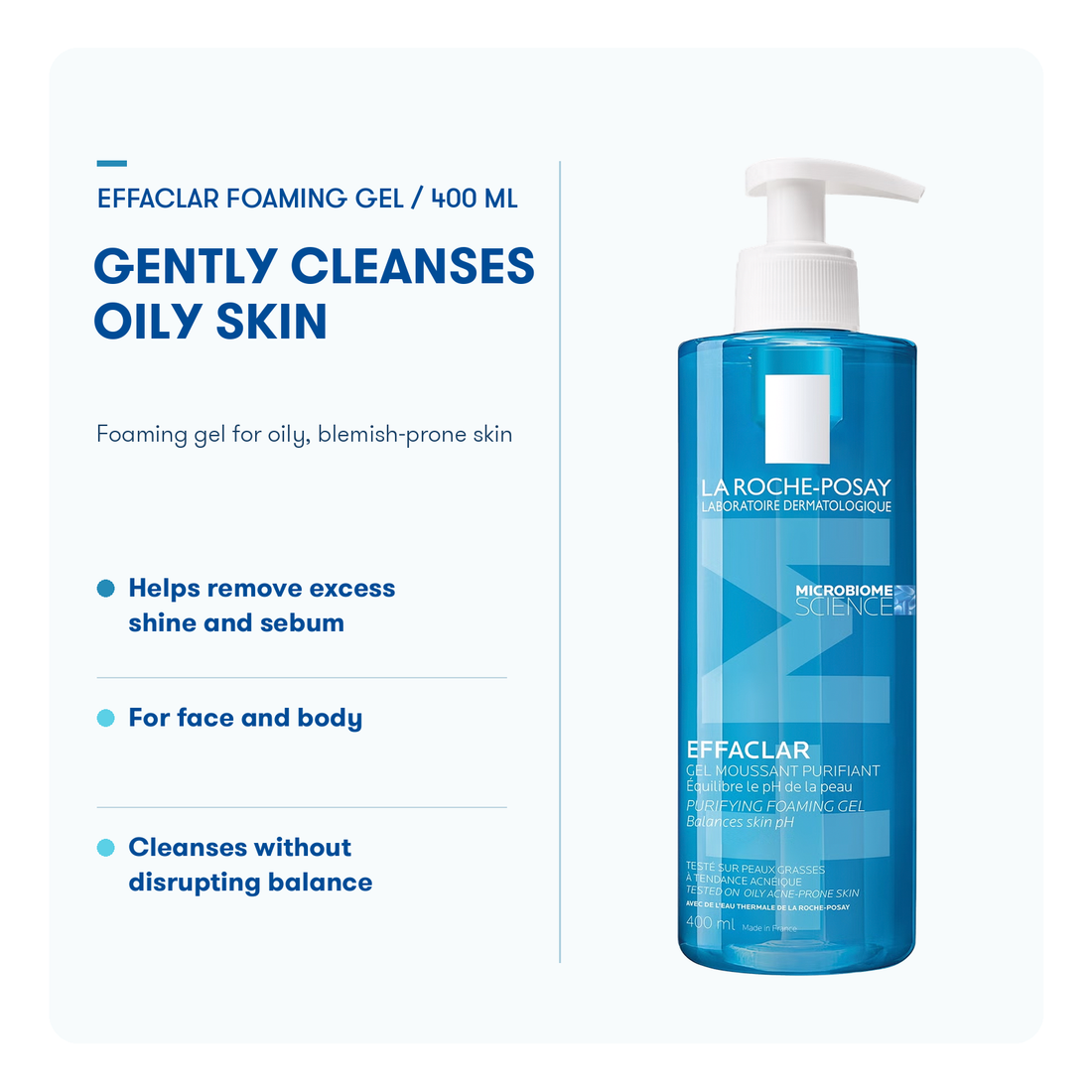 La Roche Posay Effaclar Purifying Foaming Gel on transparent background