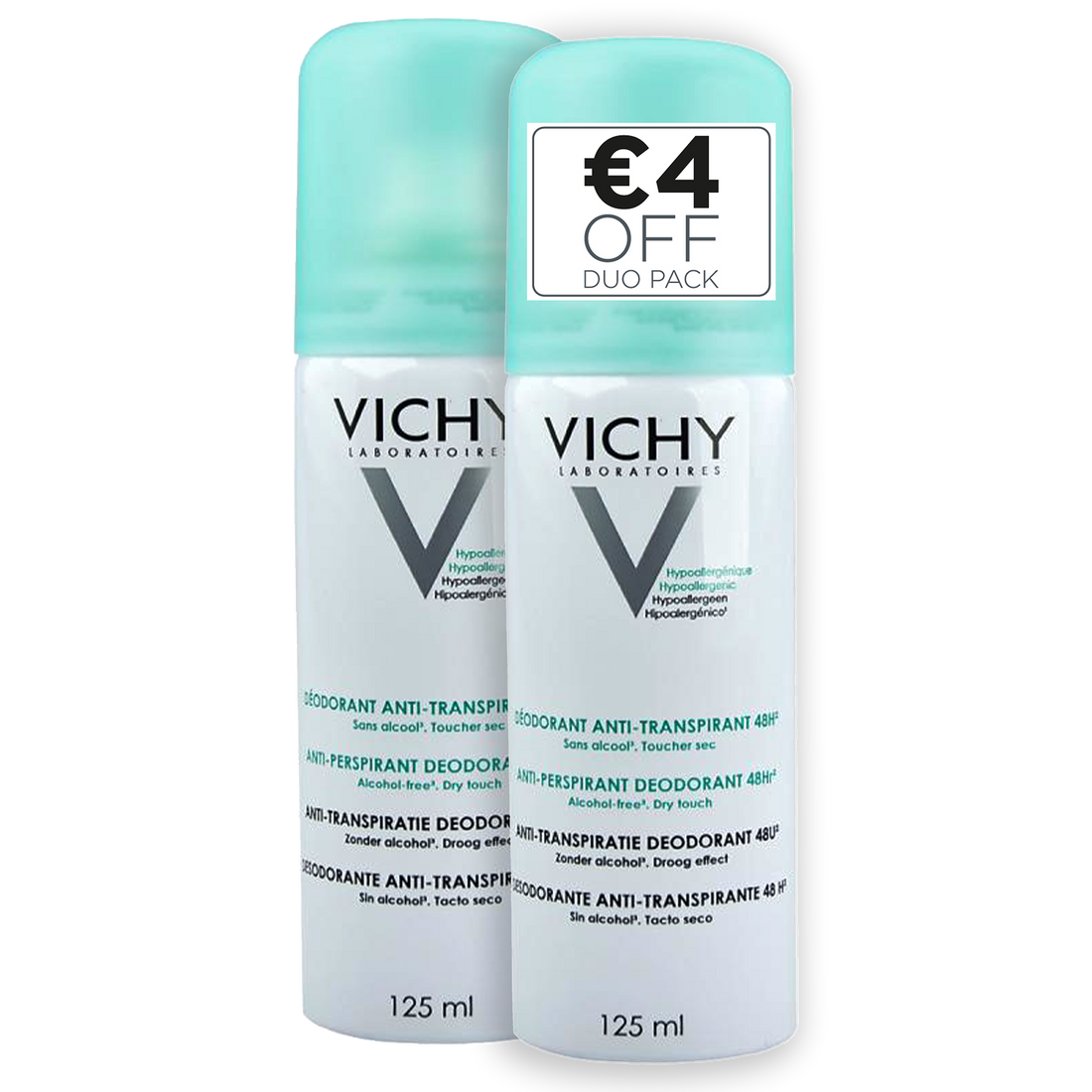 Vichy Deo Anti-Perspirant Intensive Aerosol Spray Duo Pack Shot