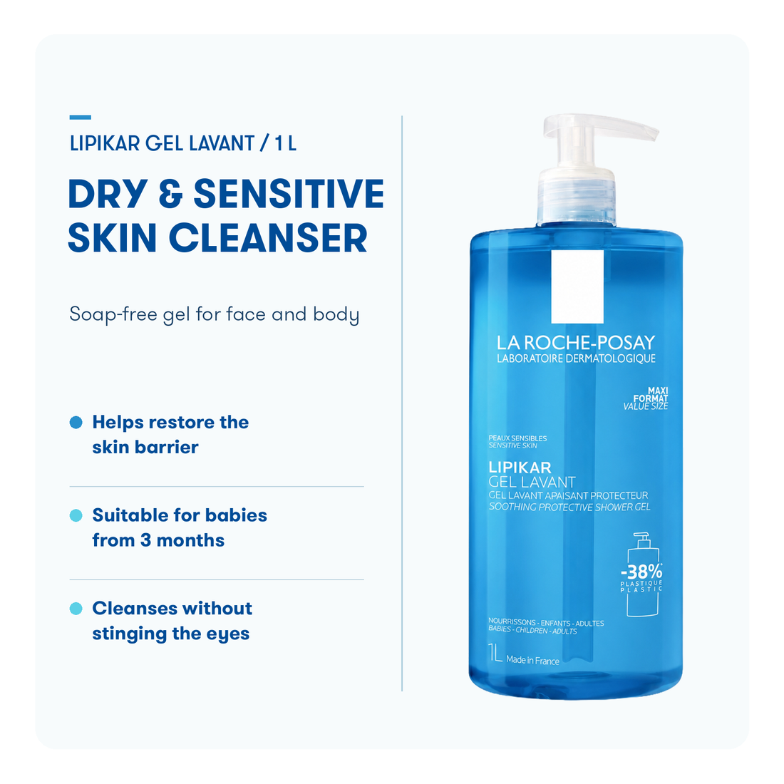 La Roche-Posay Lipikar Gel Lavant 1 Liter