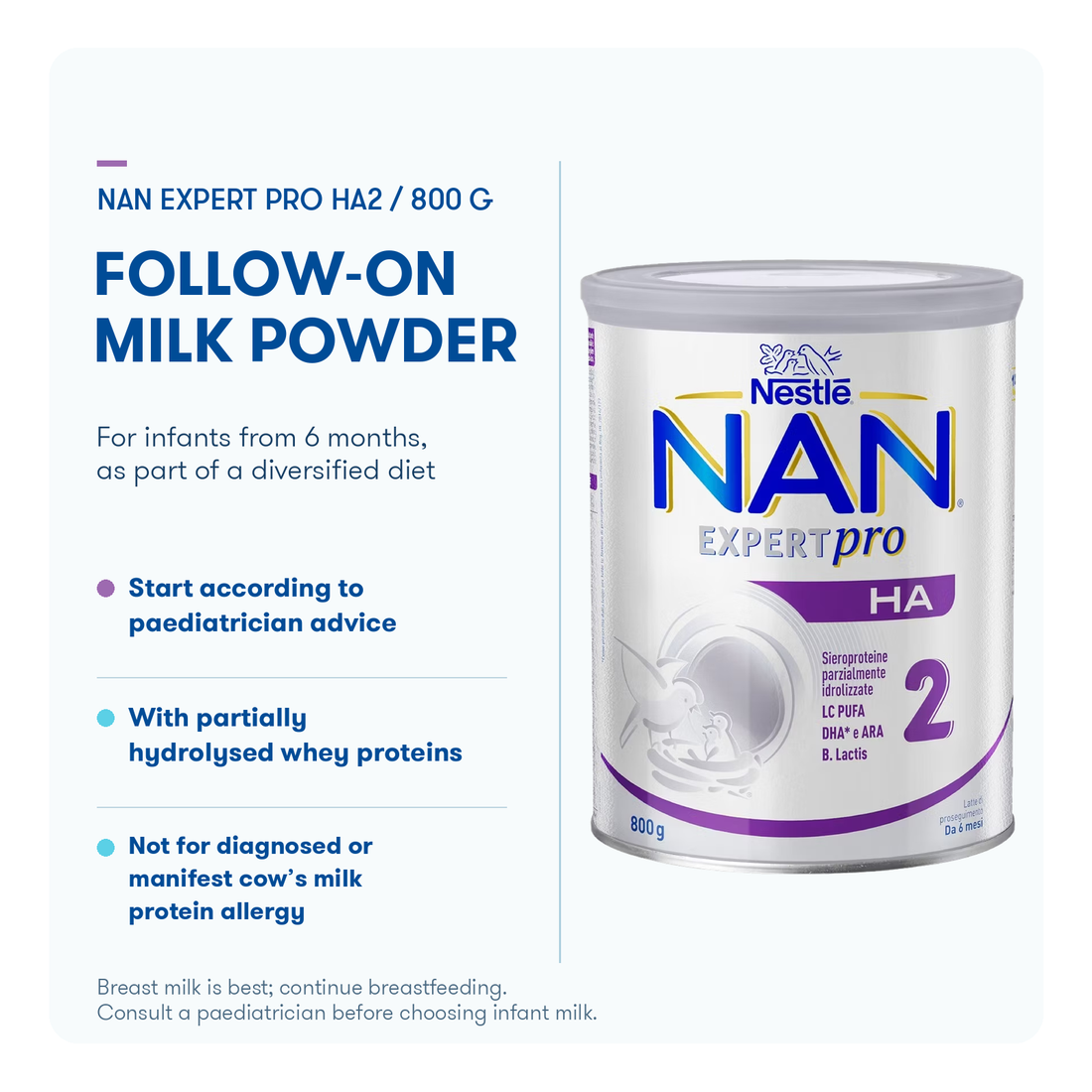 Nestle Nan Expert Pro HA 2 front pack shot, transparent background