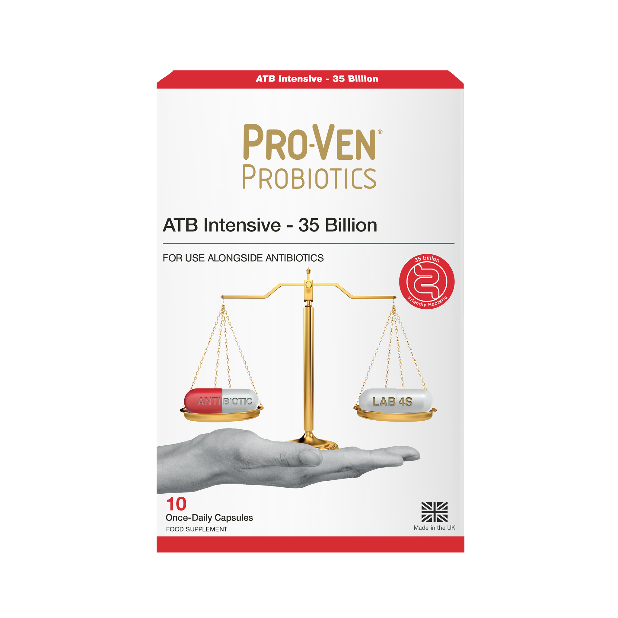 Pro-Ven Biotics ATB Intensive 35 Billion frontal packshot on transparent background. 