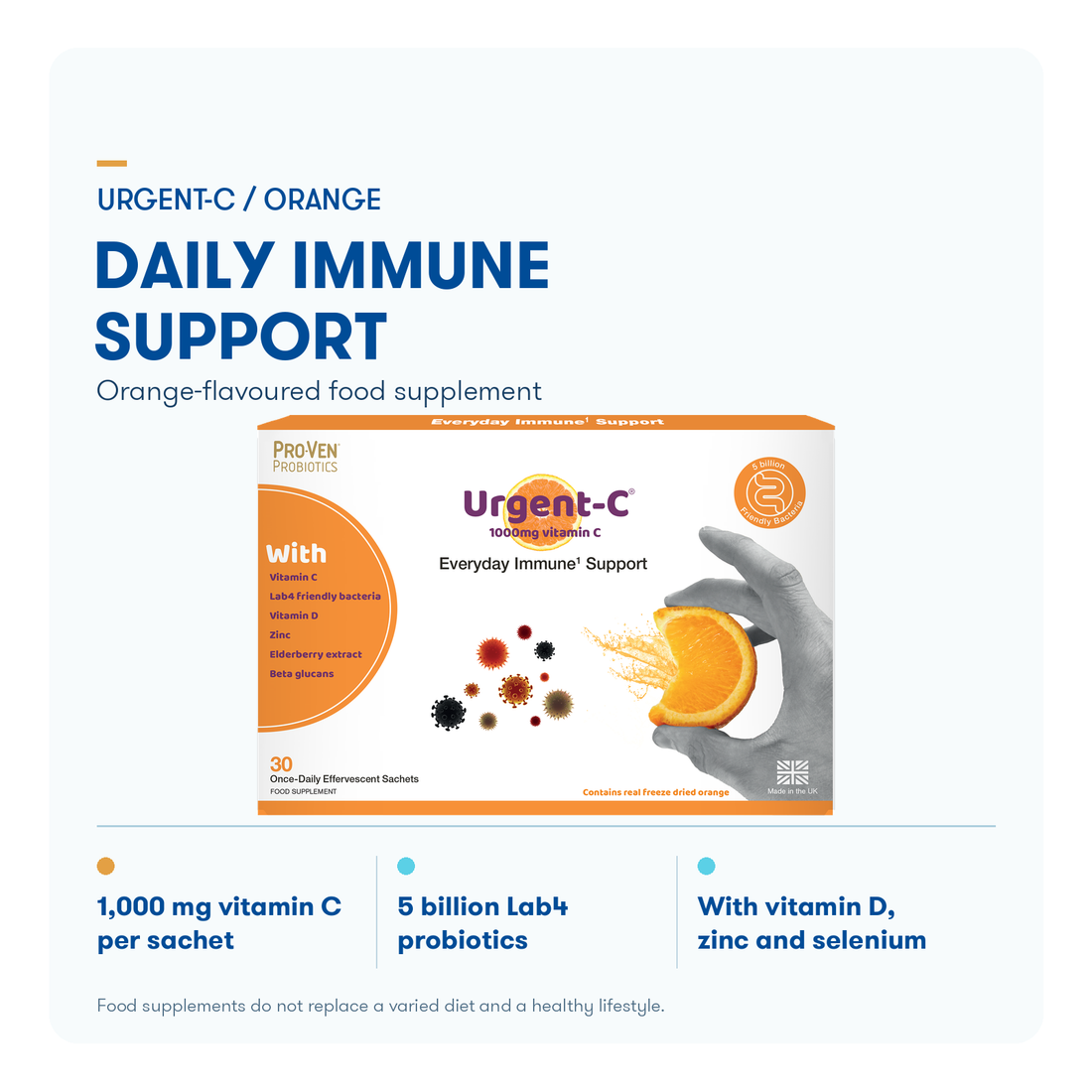 Pro-Ven Urgent-C Everday Immune Support Sachets - Orange Flavour