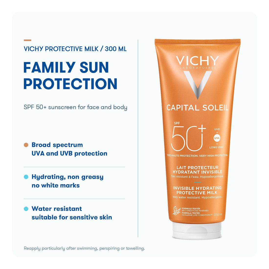 Vichy Capital Soleil Fresh Protective Milk SPF 50+ 300ml