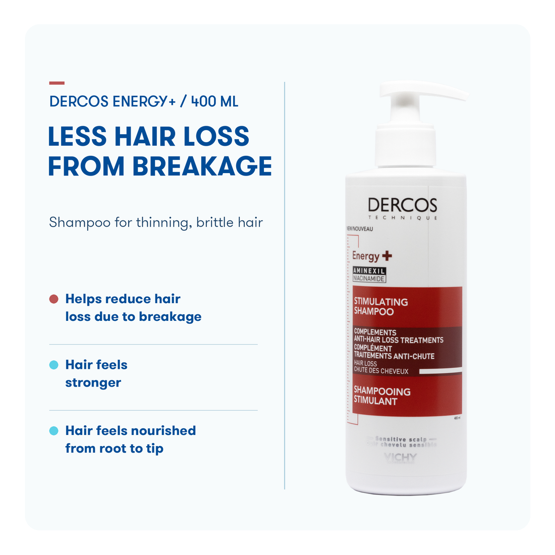 Dercos Stimulating Shampoo packshot on transparent background