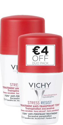 Prohealth Malta Vichy Stress Resist Anti-Perspirant Roll-On 72Hr - Duo Pack Offer